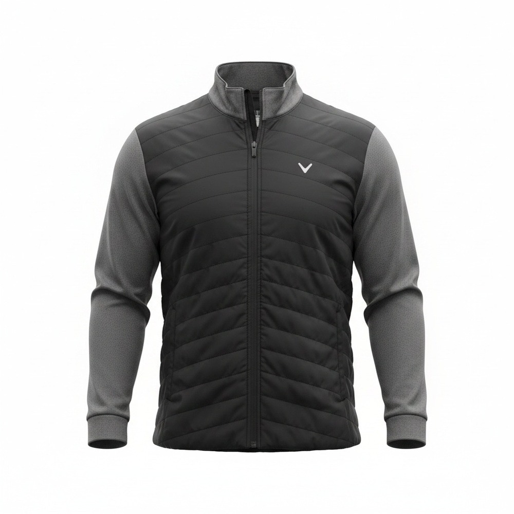 Callaway Weather Series Mens M Black Gray‎ Hybrid Quilted Puffer Golf Jacket